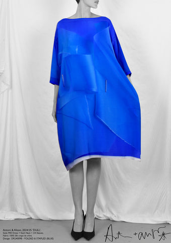 FOLDED & STAPLED (Blue) Dress