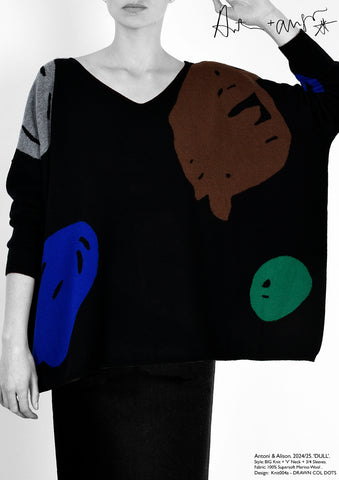DRAWN COLOURED DOTS Knit