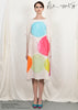 TRIANGLE of PAPER CIRCLES #1 (white + turquoise) Dress