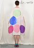 TRIANGLE of PAPER CIRCLES #1 (white + turquoise) Dress