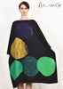 TRIANGLE of PAPER CIRCLES # 2 (black+purple) Dress