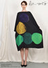 TRIANGLE of PAPER CIRCLES # 2 (black+purple) Dress