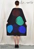 TRIANGLE of PAPER CIRCLES # 2 (black+purple) Dress