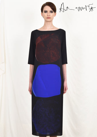 ROW OF PAPER CIRCLES (black) Dress