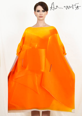 FOLDED & STAPLED (Orange) Dress