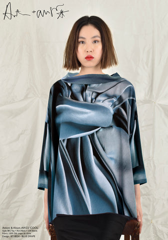 BLUE DRAPE Top