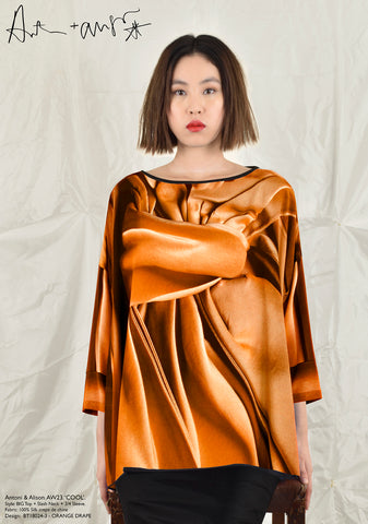 ORANGE DRAPE Top